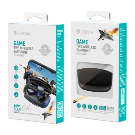 Écouteurs sans fil de jeu Bluetooth TWS - Devia Joy A 9 T8 - Noir — Devia · Smarty Paris 18e